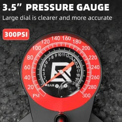 ROCKBROS 240PSI Classic Floor Drive 3.5 High Pressure Bicycle Floor Pump with Accurate 3.5