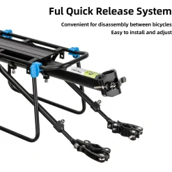 ROCKBROS Quick Release Rear Bike Rack, Aluminum Alloy Cargo Rack for Mountain Bikes
