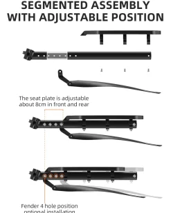 ROCKBROS Quick Release Rear Bike Cargo Rack, Adjustable for 26”-29” Mountain Bikes
