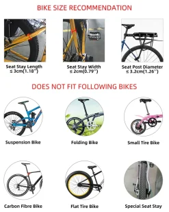 ROCKBROS Quick Release Rear Bike Cargo Rack, Adjustable for 26”-29” Mountain Bikes