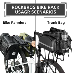 ROCKBROS Rear Bike Bicycle Cargo Rack Aluminum Alloy 115 lbs Capacity Black
