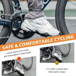 ROCKBROS Reflective Cycling Ankle Bands - Adjustable Pant Leg Straps