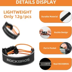 ROCKBROS Reflective Cycling Ankle Bands - Adjustable Pant Leg Straps