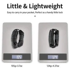 ROCKBROS Retractable Luggage Helmet Lock 4 Digit Little Black, 2Pcs