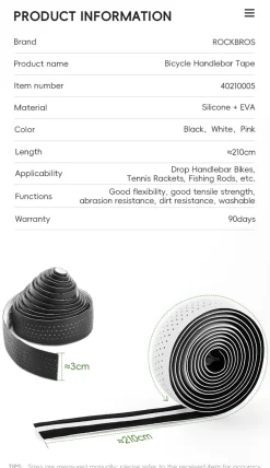 ROCKBROS Road Bike Handlebar Tape Eva Non-slip Shockproof