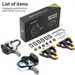 ROCKBROS Road MTB Lightweight Clipless Bicycle Pedals with Cleats Set Compatible with SPD-SL System