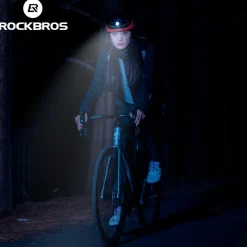 ROCKBROS Safety Warning Helmet with Built-In Lights and Adjustable Fit Electric USB