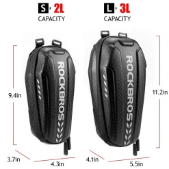 ROCKBROS Scooter Storage Bag Waterproof EVA Hard Shell Handlebar Bag for Scooters Folding Bikes