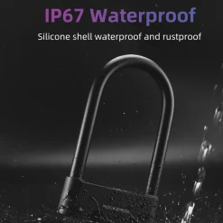ROCKBROS Smart Bike U Lock with Fingerprint and App Control Waterproof