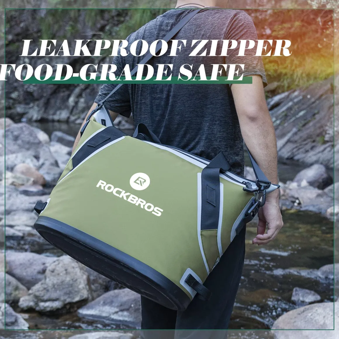 ROCKBROS Soft Cooler Insulated Leak Proof Cooler Bag Portable 36 Can