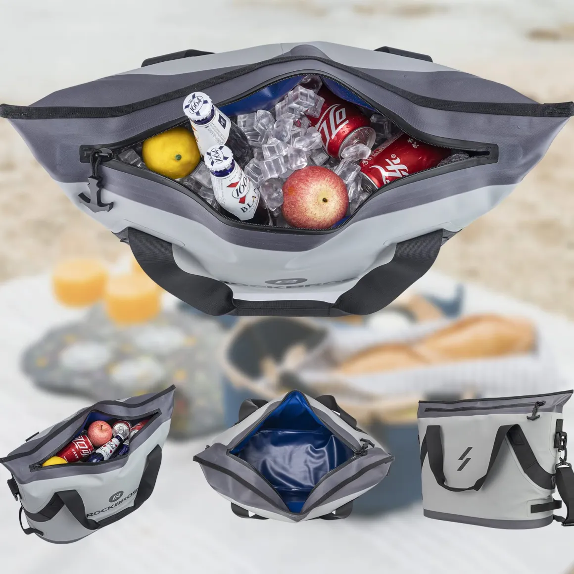 ROCKBROS Soft Cooler Insulated Leak Proof Cooler Bag Portable 36 Can