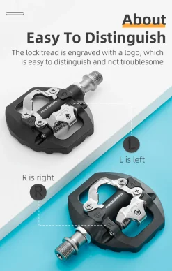 ROCKBROS SPD Dual-Purpose Bike Pedals - Compatible with Shimano MTB/Road
