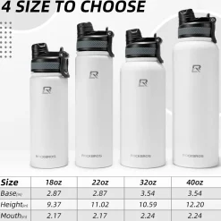ROCKBROS Stainless Steel Insulated Water Bottle with Straw