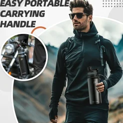 ROCKBROS Stainless Steel Insulated Water Bottle with Straw