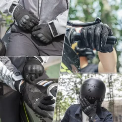 ROCKBROS Summer Motorcycle Gloves - Breathable, Touchscreen Hard Knuckle Gloves for Men Women