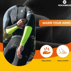 ROCKBROS Thermal Compression Arm Warmers for Men, Cycling Arm Sleeves for Winter Outdoor Activities