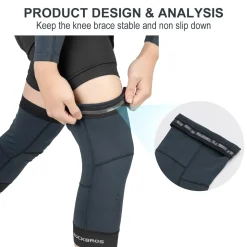 ROCKBROS Thermal Knee Warmer Men Anti-Slip Knee Brace Sleeves for Winter Cycling Basketball