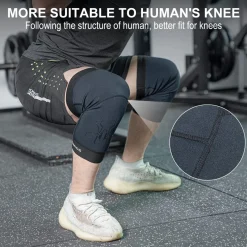 ROCKBROS Thermal Knee Warmer Men Anti-Slip Knee Brace Sleeves for Winter Cycling Basketball