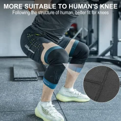 ROCKBROS Thermal Knee Warmer Men Anti-Slip Knee Brace Sleeves for Winter Cycling Basketball