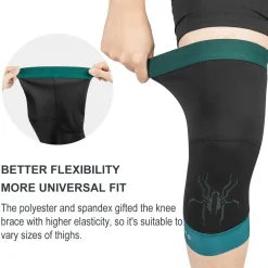 ROCKBROS Thermal Knee Warmer Men Anti-Slip Knee Brace Sleeves for Winter Cycling Basketball