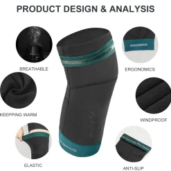 ROCKBROS Thermal Knee Warmer Men Anti-Slip Knee Brace Sleeves for Winter Cycling Basketball