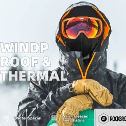 ROCKBROS Thermal Ski Mask, Windproof Fleece Balaclava for Cold Weather, Ski Face Mask for Men