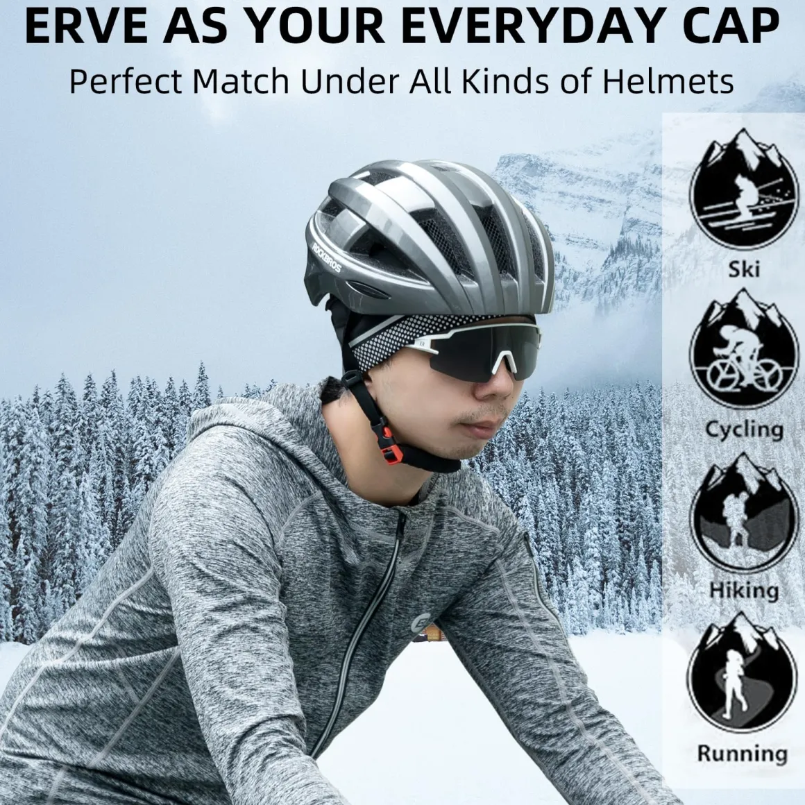 ROCKBROS Thermal Skull Cap Winter Hat for Men Women, Ear Warmers Helmet Liner