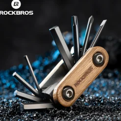 ROCKBROS Titanium-Plated 8-in-1 Wood Handle Multi-function Tool