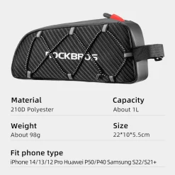 ROCKBROS Top Tube Bike Bag Bicycle Front Frame Bag