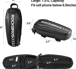 ROCKBROS Top Tube Bike Bag Bike Front Frame Bag EVA Bicycle Bag Below 6.2"/6.5"