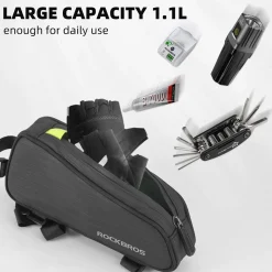 ROCKBROS Top Tube Bike Bag Bike Frame Bag Pouch Pack Cycling Accessories Fit 6.5”