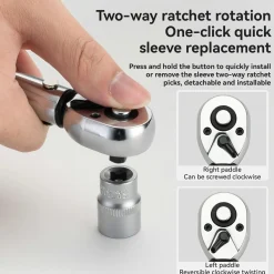 ROCKBROS 1/4 Torque 2–24Nm Micrometer Click Torque Wrench, 72-Tooth Gear Professional Precision ±3%High Accuracy