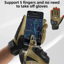 ROCKBROS Touchscreen Motorcycle Gloves, Full Finger Gear with Hard Carbon Fiber Shell