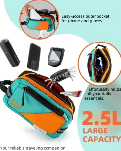 ROCKBROS Urban Rider Series Bike Handlebar Bag Large Capacity Shoulder Strap