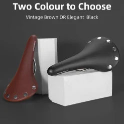 ROCKBROS Vintage Bike Seat, Waterproof Saddle, Comfortable for Men Women