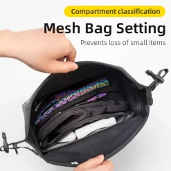 ROCKBROS Waterproof Bicycle Bag Folding Bike Front Basket Shoulder Pack Handlebar Bag