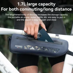 ROCKBROS 100% Waterproof Bike Frame Bag 1.7L Road-to-Sky