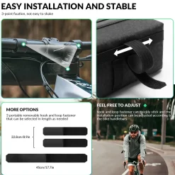 ROCKBROS Waterproof Bike Handlebar Bag Front Frame Storage Bag with Shoulder Strap
