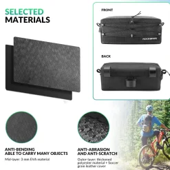 ROCKBROS Waterproof Bike Handlebar Bag Front Frame Storage Bag with Shoulder Strap