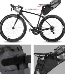 ROCKBROS Waterproof Bikepacking Saddle Bag 14L Adjustable Capacity Easy Install
