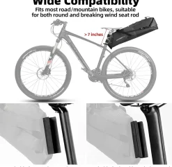ROCKBROS Waterproof Bikepacking Saddle Bag 14L Adjustable Capacity Easy Install