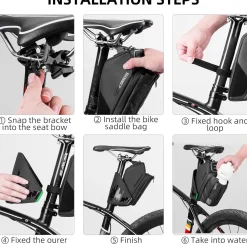 ROCKBROS Waterproof Bike Saddle Bag with Water Bottle Holder