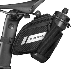 ROCKBROS Waterproof Bike Saddle Bag with Water Bottle Holder