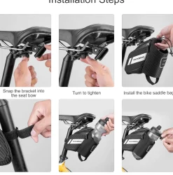 ROCKBROS Waterproof Bike Saddle Bag with Water Bottle Holder
