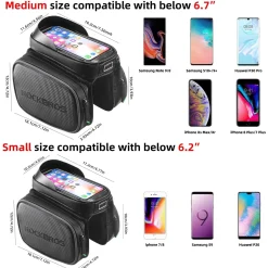 ROCKBROS Waterproof Bike Top Tube Bag - Phone Bag for 6.2” & Under