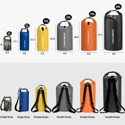 ROCKBROS Waterproof Dry Bag Heavy Durable Beach Backpack 2L 5L 10L 20L 30L Floating Dry Sack