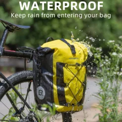 ROCKBROS Waterproof 27L Large Capacity Bike Rear Rack Bicycle Pannier Bag Waterproof