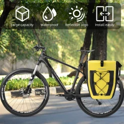 ROCKBROS Waterproof 27L Large Capacity Bike Rear Rack Bicycle Pannier Bag Waterproof
