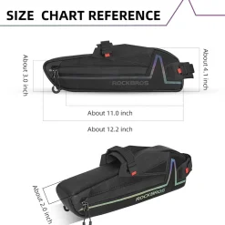 ROCKBROS Water Resistant Bike Triangle Frame Bag, Colorful Reflective 1.5L