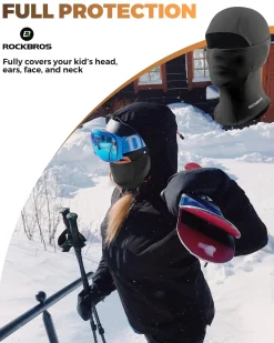 ROCKBROS Windproof Winter Balaclava Ski Mask for Kids